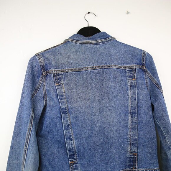 Free People Rumors Denim Blue Collared Jean Jacket Size Small - Picture 7 of 7